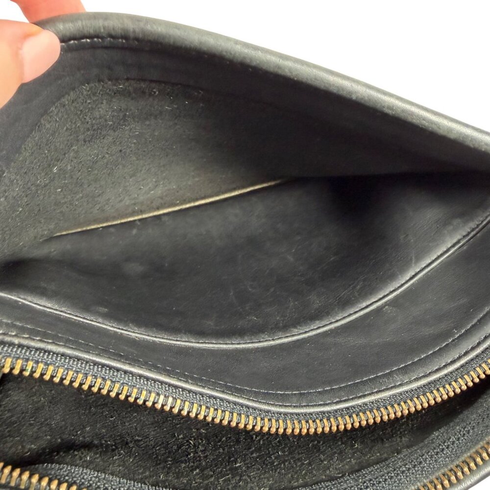 COACH Sutton Black Leather Zip Top Crossbody Bag 9814 Vintage + Hang Tag USA - Picture 14 of 15
